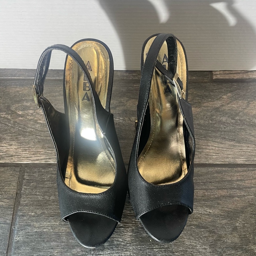 Alba Black Slingback Stiletto Heels